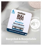 Bulldog Skincare Sensitive Men's Razor Refills, 4 pack