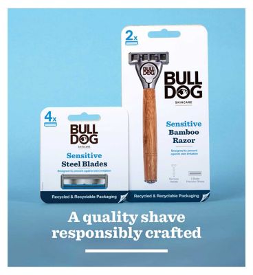 Bulldog Skincare Sensitive Men's Razor Refills, 4 pack