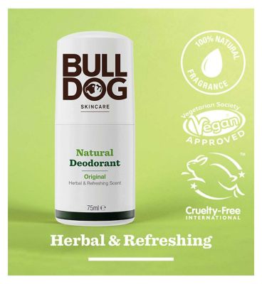 Bulldog Skincare Original Men's Deodorant Stick Herbal Aromatic Scent Natural Deodorant for Men 75ml