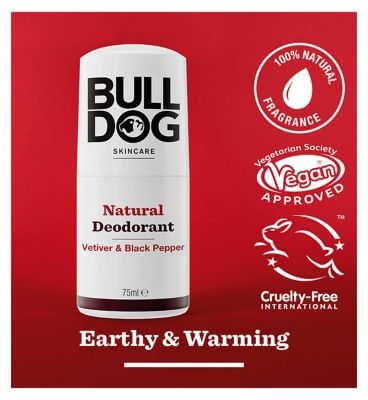 Bulldog Skincare Vetiver & Black Pepper Natural Deodorant 75ml
