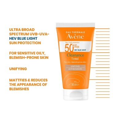 Avène Very High Protection Cleanance Tinted SPF50+ Sun Cream for Blemish-prone Skin 50ml