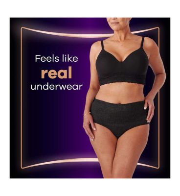 Always Discreet Boutique Underwear Incontinence Pants Plus Large Black x8