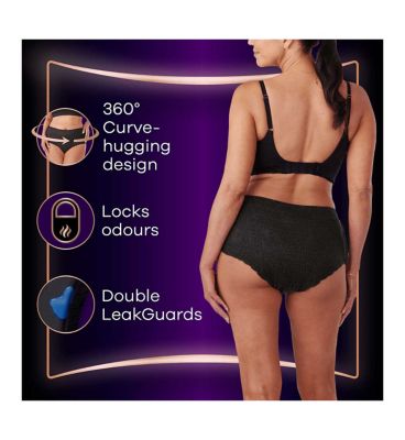 Always Discreet Boutique Underwear Incontinence Pants Plus Large Black x8