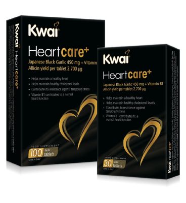 Kwai Heartcare+ Black Garlic 450 mg + Vitamin B1 30 Tablets