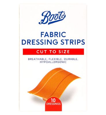 Boots Cut To Size Fabric Dressing Strips - 10 Pack