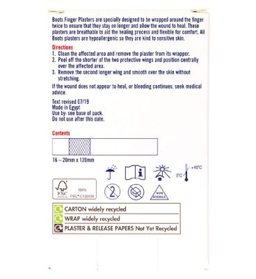 Boots Extra Hold Finger Plasters - 16 Pack