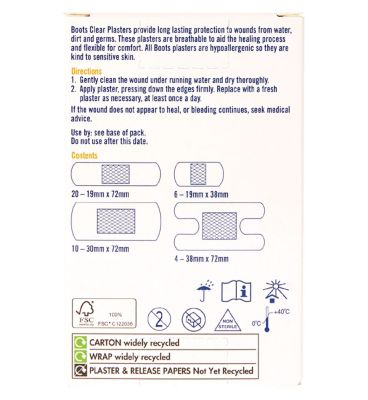Boots Discreet Clear Plasters - 40 Pack