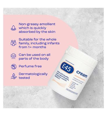 E45 Dermatological Moisturising Cream for Dry Skin & Eczema - 500g