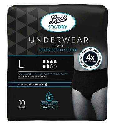 Boots Staydry Men's Underwear Pants Large - 80 Pairs (8 Pack Bundle)