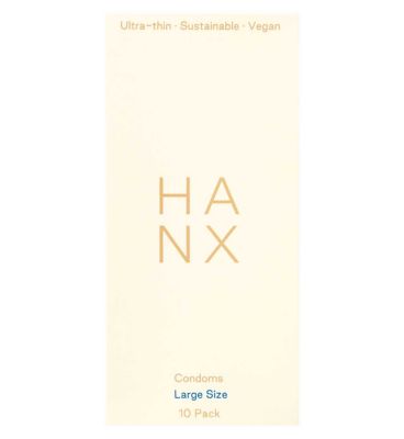 Hanx Ultra-Thin Large Size Vegan Condoms - 10 Pack