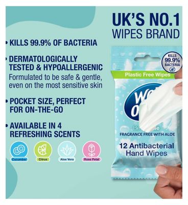 Wet Ones 'Be Gentle' Biodegradable Antibacterial Hand Wipes, 12 Pack