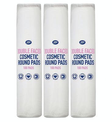 Pack of 3 Boots double faced round cotton wool pads 100