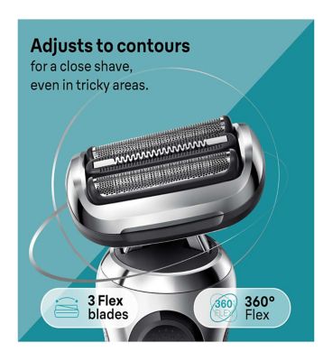 Braun Series 7 Electric Shaver with Charging Stand and Precision Trimmer - Silver 70-S4200cs