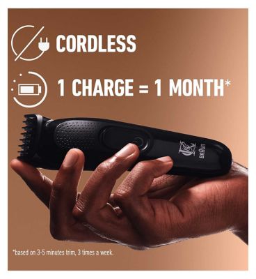 King C. Gillette Cordless Beard Trimmer Hair Clipper Kit with 3 Interchangeable Combs