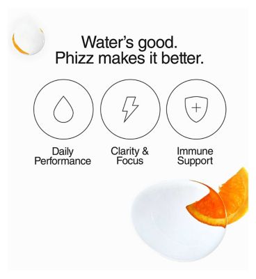 Phizz Orange 3-in-1 Hydration, Electrolytes and Vitamins Effervescent Tablets - 20 Tablets