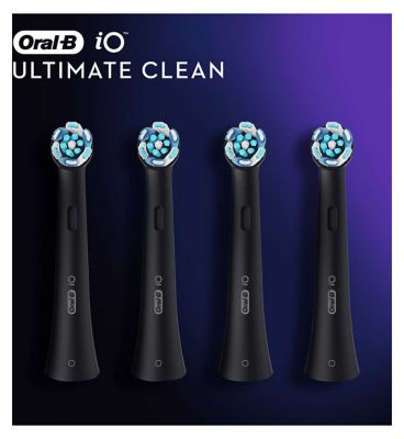Oral-B iO™ Ultimate Clean Black Replacement Electric Toothbrush Heads 4 Pack