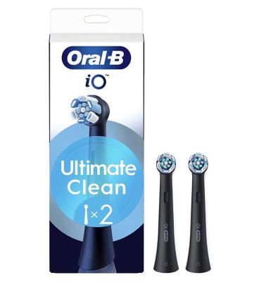 Oral-B iO™ Ultimate Clean Black Replacement Electric Toothbrush Heads 2 Pack