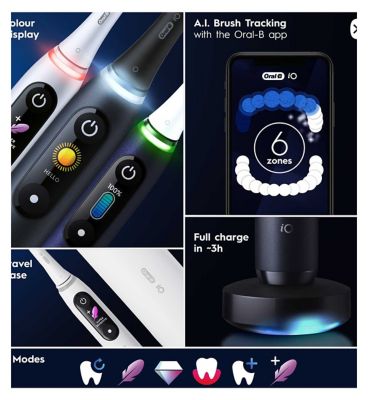 Oral-B iO8™ Electric Toothbrush White Alabaster & Black Onyx Duo Pack
