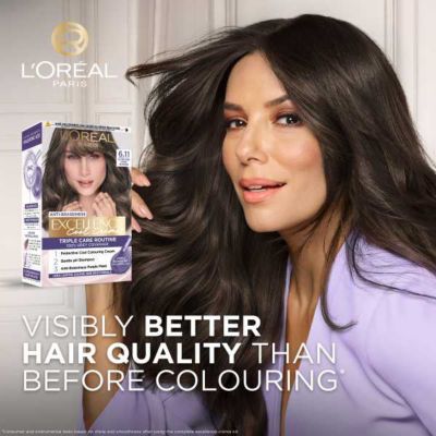 L’Oréal Paris Excellence Cool Crème Permanent Hair Dye, Long-lasting Anti-Brassiness Colour, 6.11 Ultra Ash Dark Blonde