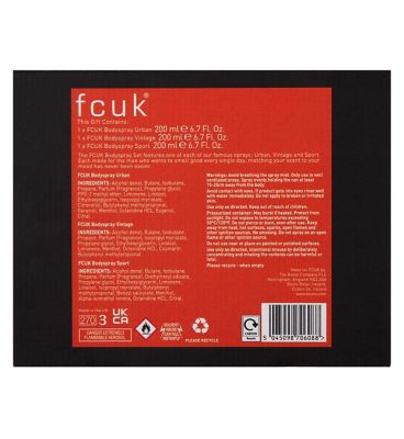 FCUK Bodyspray Trio Gift Set