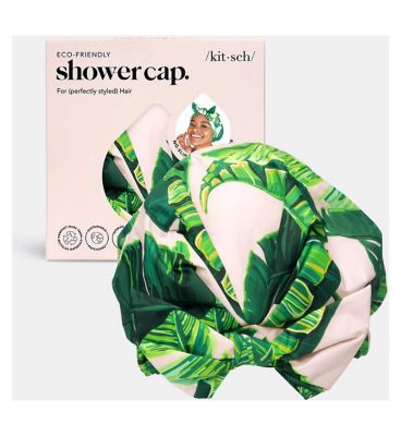 Kitsch&nbsp;Luxe Shower Cap - Palm Leaves