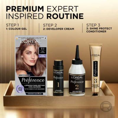 L’Oréal Paris Preference Permanent Hair Dye, Luminous Colour, Ultra Ash Blonde 7.11