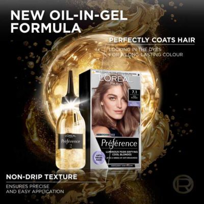 L’Oréal Paris Preference Permanent Hair Dye, Luminous Colour, Ultra Ash Blonde 7.11