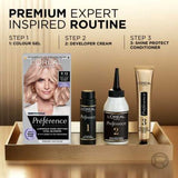 L’Oréal Paris Preference Permanent Hair Dye, Luminous Colour, Very Light Ash Beige Blonde 9.12