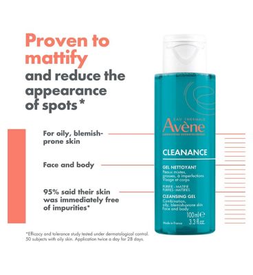 Avène Cleanance Cleansing Gel Cleanser for Oily, Blemish-Prone Skin 100ml