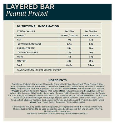 Myprotein Layered Protein Bar. Peanut Pretzel, 60g