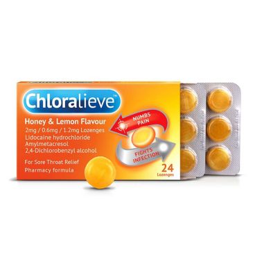 Chloralieve Honey & Lemon Flavour 2mg / 0.6mg / 1.2mg Lozenges 24s Lozenges 24s