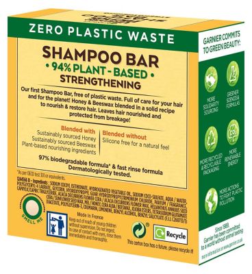 Garnier Ultimate Blends Honey Treasures Strengthening Shampoo Bar for Damaged Hair 60g