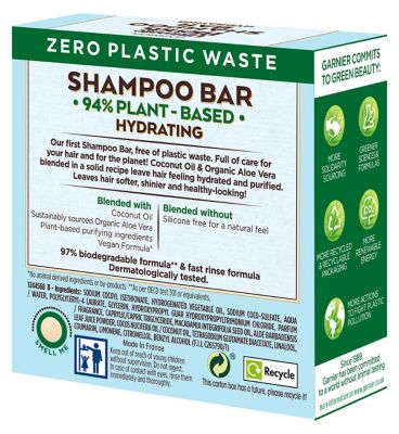 Garnier Ultimate Blends Coconut Hydrating Shampoo Bar with Aloe Vera for Normal Hair, 60g