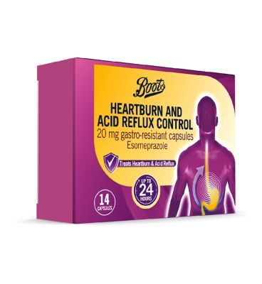 Boots Heartburn and Acid Reflux Control 20 mg Gastro-Resistant Capsules - 14 Capsules