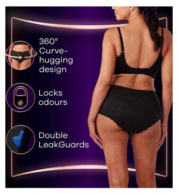 Always Discreet Boutique Underwear Incontinence Pants Plus Medium Black - 54 Pants (6 pack bundle)