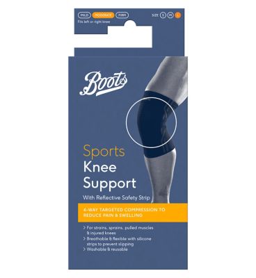 Boots Sports Knee Support with Reflective Safety Strip - Large