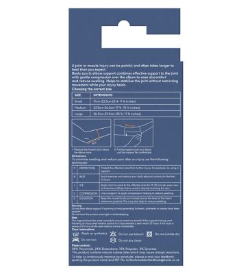 Boots Sports Elbow Support with Reflective Safety Strip - Large