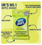 Wet Ones Be Zingy Biodegradable Antibacterial Hand Wipes, 12 Pack