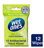 Wet Ones Be Zingy Biodegradable Antibacterial Hand Wipes, 12 Pack