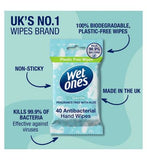 Wet Ones Be Gentle Biodegradable Antibacterial Hand Wipes, 40 Pack
