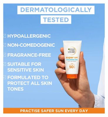 Garnier Ambre Solaire SPF 50 Super UV Anti-Age Face Sun Cream 50ml