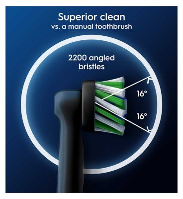 Oral-B CrossAction Toothbrush Head Black Edition with CleanMaximiser Technology, 8 Pack