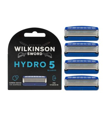 Wilkinson Sword Hydro 5 Men’s Razor Blade Refills x 4, with Hydrating Gel & Precision Trimmer