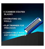 Wilkinson Sword Hydro 5 Men’s Razor Blade Refills x 4, with Hydrating Gel & Precision Trimmer
