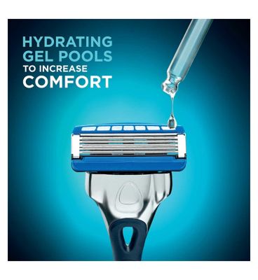 Wilkinson Sword Hydro 5 Men’s Razor Blade Refills x 8, with Hydrating Gel & Precision Trimmer.