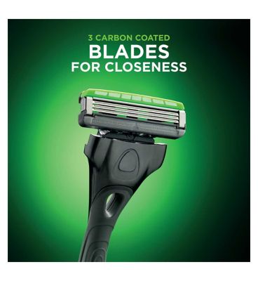 Wilkinson Sword Hydro 3 Razor for men, Men's Razor for Routine Shaving, 1 Reusable Handle + 9 Blades Refills Pack