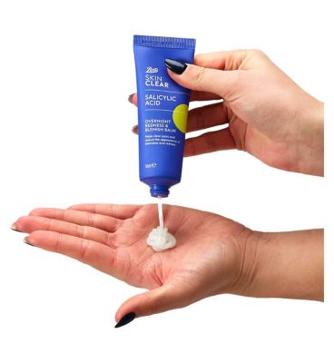Boots Skin Clear with Salicylic Acid Overnight & Redness Blemish Balm with niacinamide 50ml