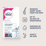 Veet Pure Wax Strips Bikini & Underarms for Sensitive Skin - 30 Wax Strips