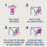 Veet Pure Wax Strips Bikini & Underarms for Sensitive Skin - 30 Wax Strips