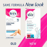 Veet Pure Cold Wax Strips Legs & Body For Sensitive Skin - 20s